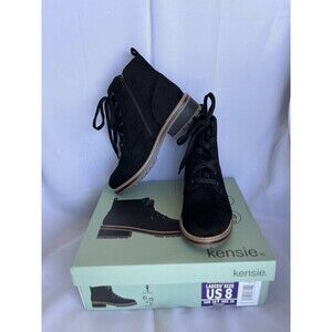 Kensie Boots Ankle Women’s Size 8 Black Kasha New With Box No Tags Zipper Side